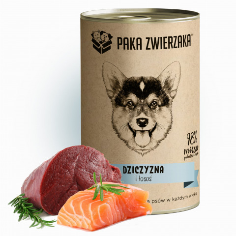 PAKA ZWIERZAKA Dziczyzna i łosoś - mokra karma dla psa - 400g - Galeria zdjęcie 2