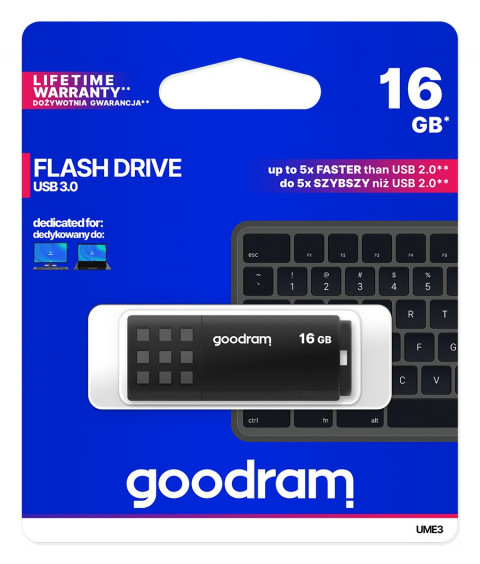GOODRAM FLASHDRIVE 16GB UME3 USB 3.0 BLACK - Galeria zdjęcie 5