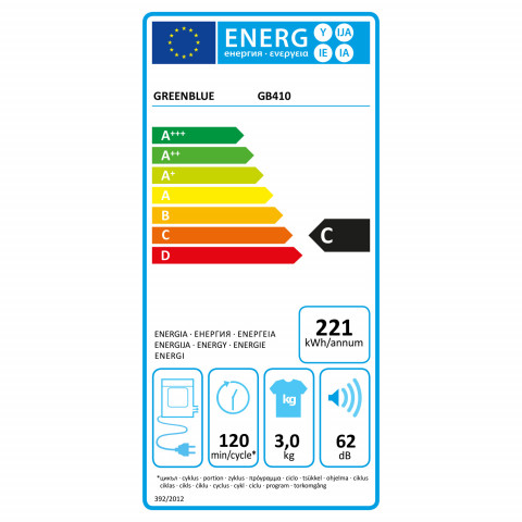 GREENBLUE SUSZARKA ELEKTRYCZNA BĘBNOWA DO UBRAŃ 3KG WSAD GB410 - Galeria zdjęcie 9