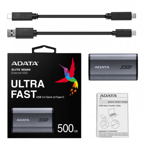 Dysk zewnętrzny SSD ADATA Elite SE880 500GB Szary - Galeria zdjęcie 7