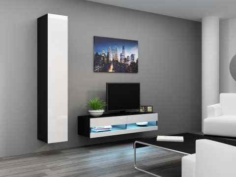 Zestaw meblowy VIGO NEW 13 czarny/biały połysk - Galeria zdjęcie 1