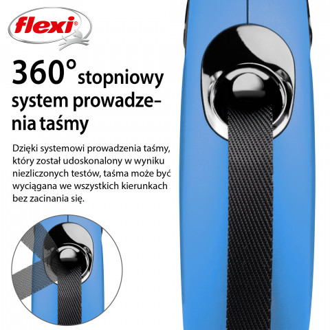 FLEXI New Classic S niebieska - smycz automatyczna dla psa - 5m - Galeria zdjęcie 4