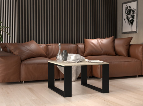 Stolik MODERN MINI 67x67xH40 sonoma/czarny - Galeria zdjęcie 4
