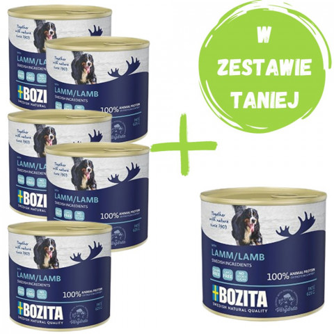 BOZITA Jagnięcina - mokra karma dla psa - 5x625g + GRATIS! - Galeria zdjęcie 1