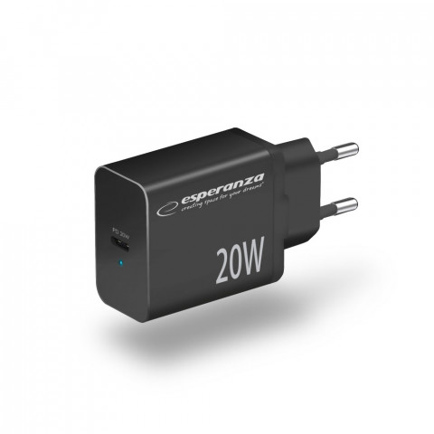 ESPERANZA ŁADOWARKA SIECIOWA 20W USB-C PD EZC104K - Galeria zdjęcie 2