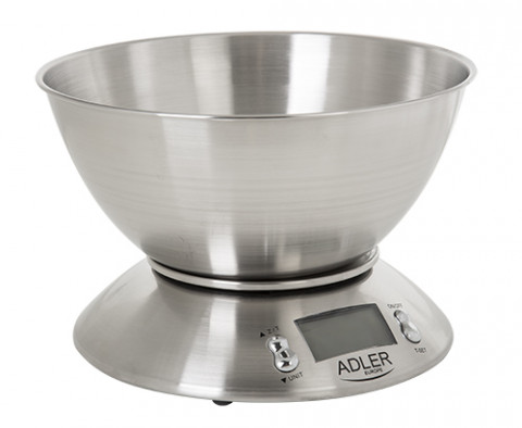 Waga kuchenna ADLER AD 3134 Inox (z miską/ Inox) - Galeria zdjęcie 1