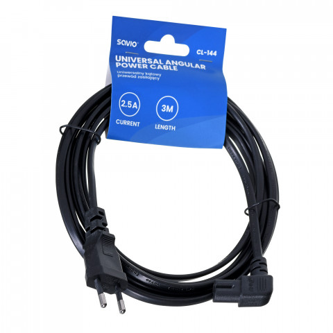 SAVIO KABEL ZASILAJĄCY PŁASKI ÓSEMKA 3M CL-144 - Galeria zdjęcie 2