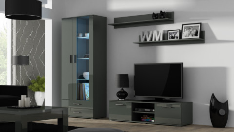 Witryna SOHO S6 2D2S szary/ szary połysk - Galeria zdjęcie 2