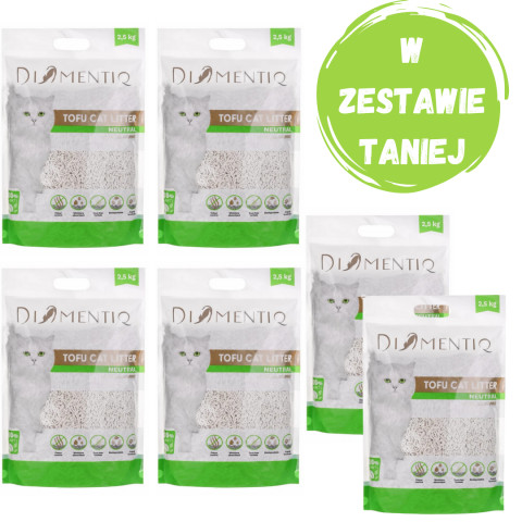 DIAMENTIQ Tofu Neutral Ultra clumping - żwirek roślinny - 6x2,5kg - Galeria zdjęcie 1
