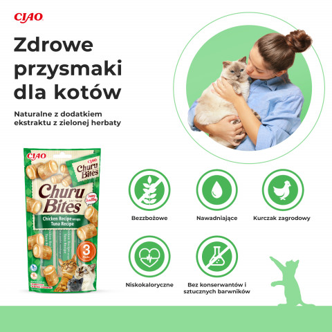 INABA Churu Bites Tuńczyk z kurczakiem - przysmak dla kota - 3x10 g - Galeria zdjęcie 2