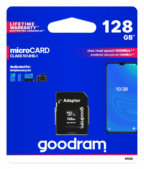GOODRAM microSDXC 128GB class 10 UHS I + adapter - Galeria zdjęcie 3