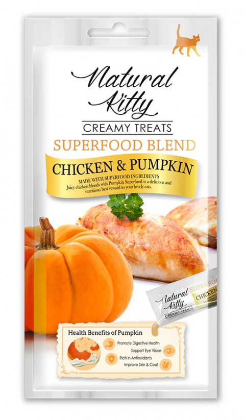 NATURAL KITTY Superfood Blend Kurczak z dynią - przysmak dla kota - 4 x 12g - Galeria zdjęcie 1