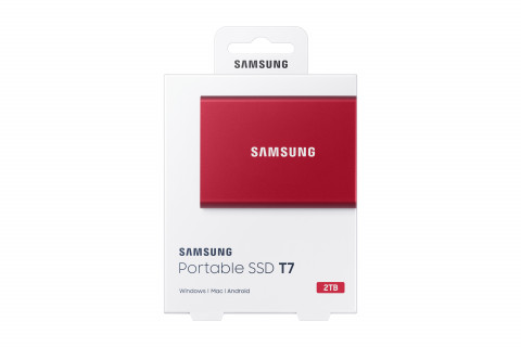 Dysk zewnętrzny SSD Samsung T7 (2TB; USB 3.2; czerwony; MU-PC2T0R/WW) - Galeria zdjęcie 8