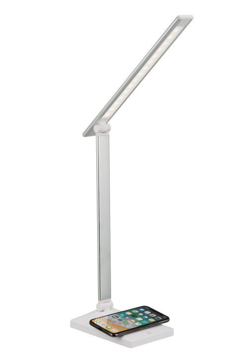 Nowoczesna lampka na biurko LED Activejet PULSAR 2 biała z funkcją szybkiego ładowana bezprzewodowego urządzeń - Galeria zdjęcie 2