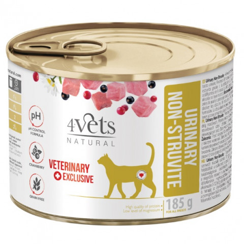 4VETS Natural Urinary No Struvit Cat - mokra karma dla kota - 185 g - Galeria zdjęcie 1