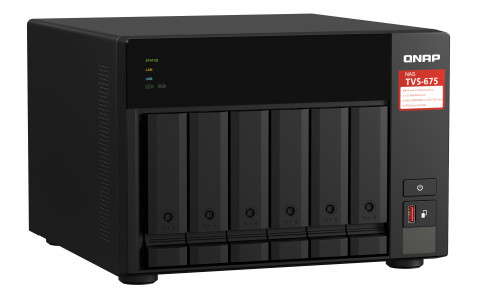 Qnap TVS-675-8G, Tower, 6 x 2.5"/3.5" SATA, Zhaoxin Kaixian KX-U6580 8C/8T, 8GB (1x 8GB) DDR4 SODIMM , 2 x 2.5GbE, Single PSU, 250W - Galeria zdjęcie 3