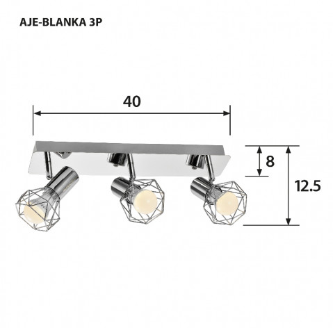 Listwa AJE-BLANKA 3P E14 3x40W - Galeria zdjęcie 2