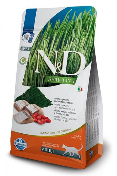 FARMINA N&D Spirulina Herring - sucha karma dla kota - 1.5 kg - Galeria zdjęcie 1