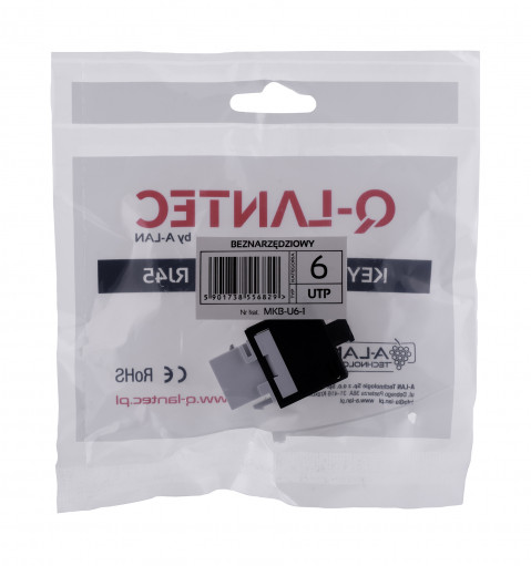 Gniazdo keystone RJ45 UTP bezn. kat.6 Q-lantec - Galeria zdjęcie 5