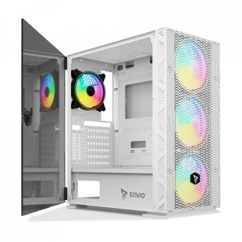 SAVIO OBUDOWA KOMPUTEROWA RAPTOR WHITE X1 ARGB - Galeria zdjęcie 7