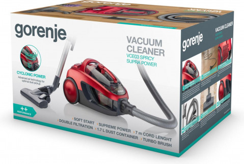 Odkurzacz bezworkowy 800W VCE03SPRCY GORENJE - Galeria zdjęcie 4