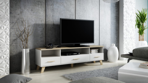 RTV LOTTA 180 3S3K biały+ dąb sonoma - Galeria zdjęcie 5