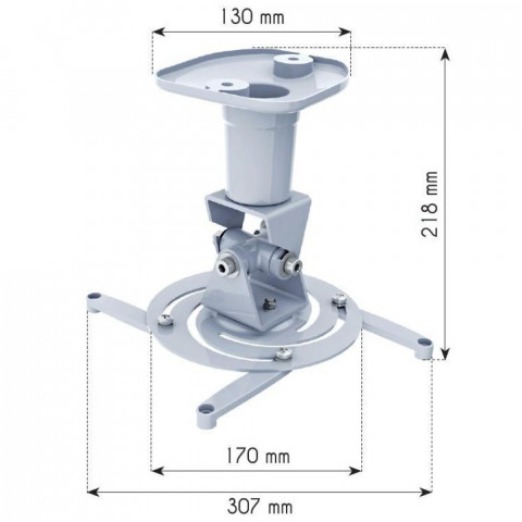 TECHLY UCHWYT DO PROJEKTORA SUFITOWY 22CM 10KG BIA - Galeria zdjęcie 3