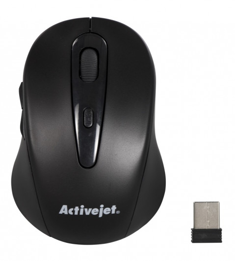 Activejet AMY-213 Mysz bezprzewodowa USB optyczna; 1600 DPI; kolor czarny) - Galeria zdjęcie 1