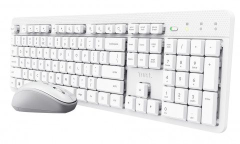 Klawiatura + mysz Trust ODY II Wireless White US (25465) - Galeria zdjęcie 1