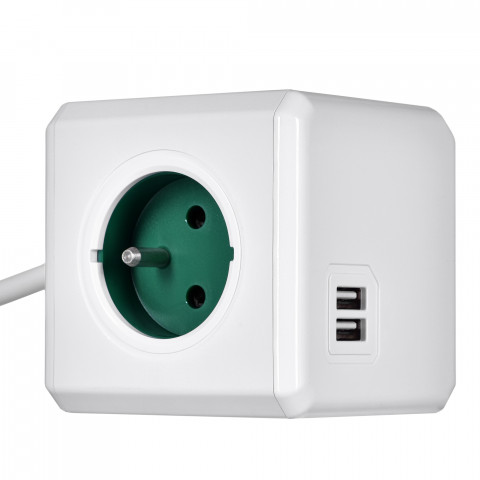 Allocacoc Przedłużacz PowerCube Extended USB 1.5 m Green - Galeria zdjęcie 3