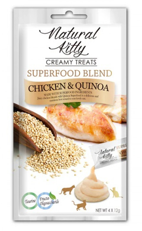 NATURAL KITTY Superfood Blend Kurczak z komosą ryżową - przysmak dla kota - 4 x 12g - Galeria zdjęcie 1