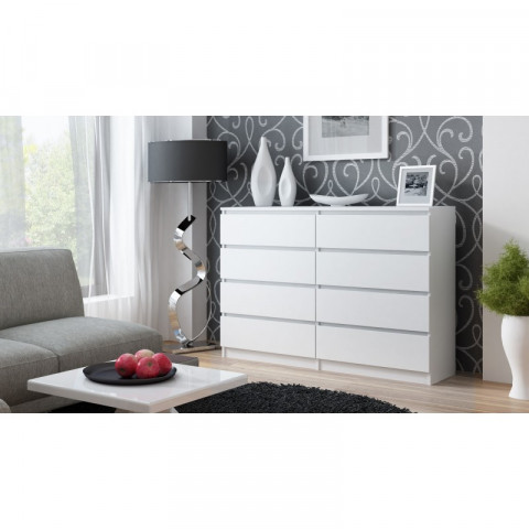 Komoda M8 140cm 8 szuflad biały mat - Galeria zdjęcie 4