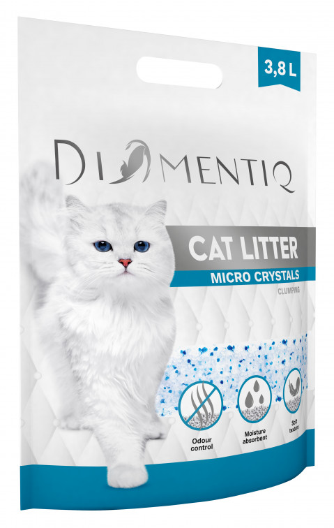 DIAMENTIQ Żwirek Micro Crystals Silikonowy, Zbrylający się dla kota - 3,8l - Galeria zdjęcie 2