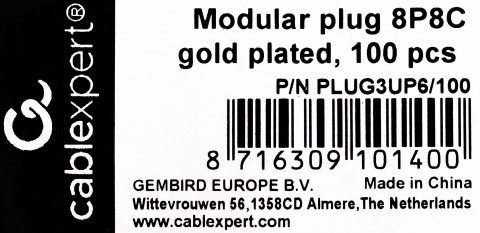 GEMBIRD WTYK RJ45 (100 SZTUK) KAT.5E, UTP, 8P8C - Galeria zdjęcie 2
