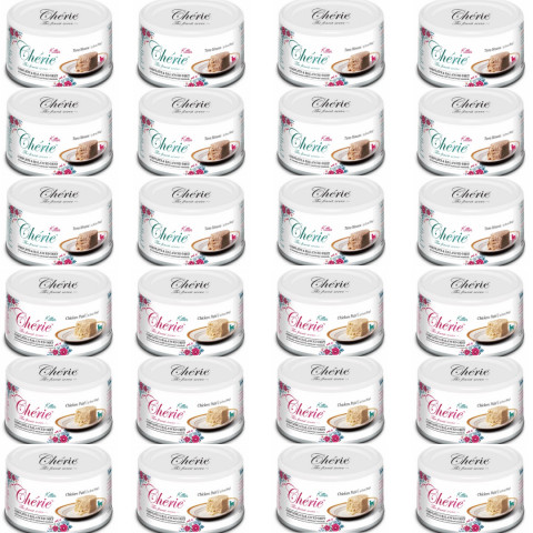 CHERIE Kitten MIX SMAKÓW - mokra karma dla kota - 24x80g - Galeria zdjęcie 1