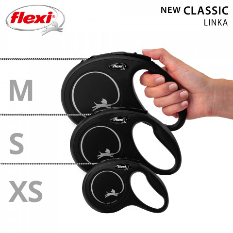 FLEXI New Classic XS czarna - automatyczna smycz dla psa - 3m - Galeria zdjęcie 5