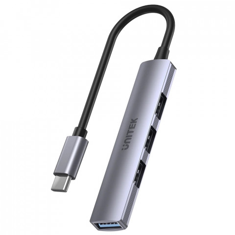 UNITEK HUB USB-C 1XUSB-A 5 GBPS, 3XUSB-A 2.0 ALU - Galeria zdjęcie 2