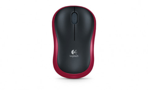 Mysz Logitech M185 bezprzewodowa, czerwona - Galeria zdjęcie 1