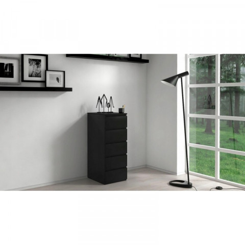 W5 KOMODA 5 SZUFLAD CZARNY - Galeria zdjęcie 3