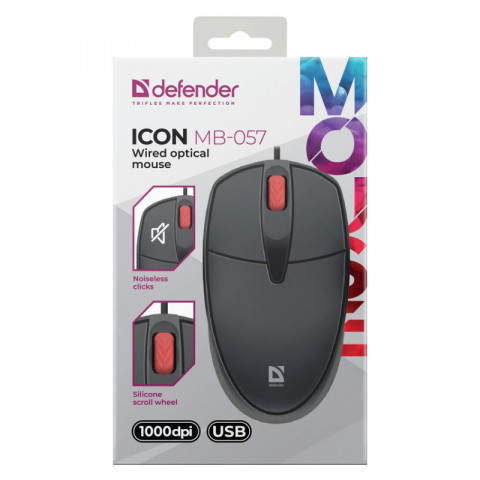 DEFENDER MYSZ ICON MB-057 CZARNA OPTICAL 1000dpi 3P - Galeria zdjęcie 4