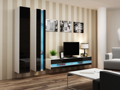Zestaw meblowy VIGO NEW 5 biały/czarny połysk - Galeria zdjęcie 1