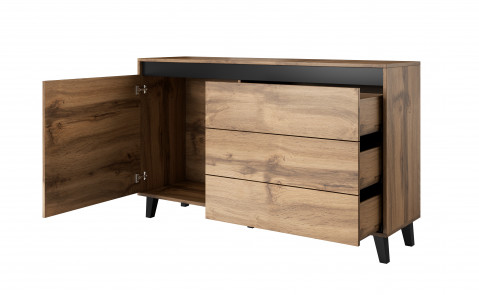 Komoda NORD 138cm dąb wotan/antracyt - Galeria zdjęcie 2