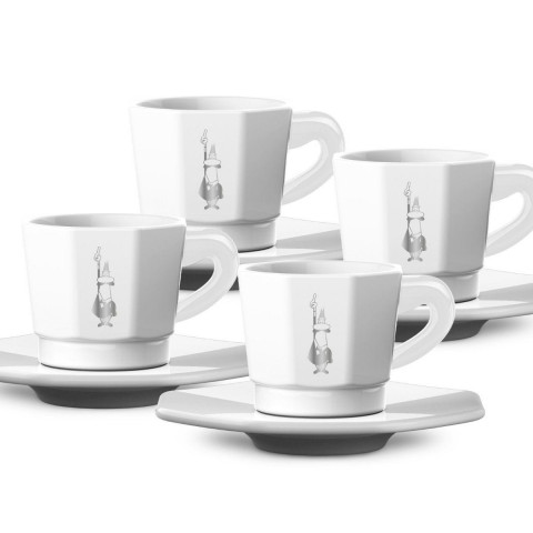 Bialetti Zestaw 4 filiżanek z podstawką - Biały (4 sztuki) - Galeria zdjęcie 2
