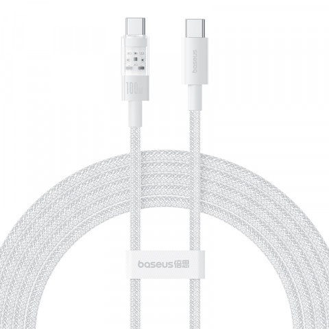 Kabel Baseus Gem Typ C-Typ C 100W 2m (biały) - Galeria zdjęcie 1