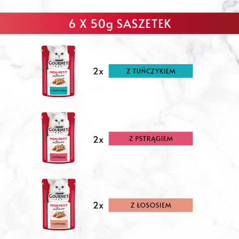GOURMET Mon Petit Mix Rybny - mokra karma dla kota - 6x50g - Galeria zdjęcie 3