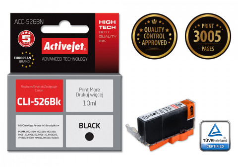 Activejet ACC-526BN Tusz do drukarki Canon, Zamiennik Canon CLI-526Bk; Supreme; 10 ml; czarny. - Galeria zdjęcie 2