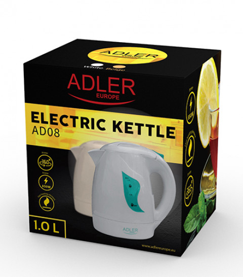 Czajnik elektryczny ADLER AD 08 (1 l / 900W / biały) - Galeria zdjęcie 6