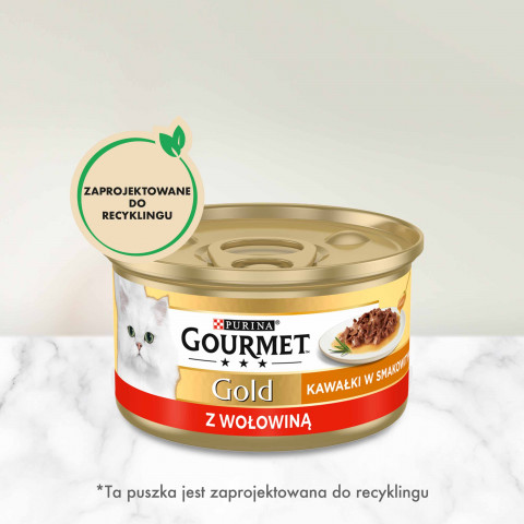 Gourmet Gold Sauce Delight z wołowiną - mokra karma dla kota - puszka - 85 g - Galeria zdjęcie 4