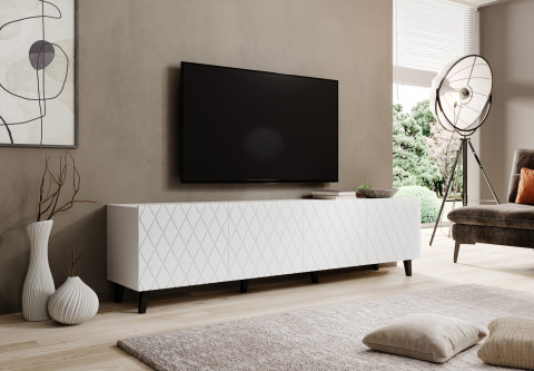Szafka RTV ASTI 200x42x52 biały mat - Galeria zdjęcie 3