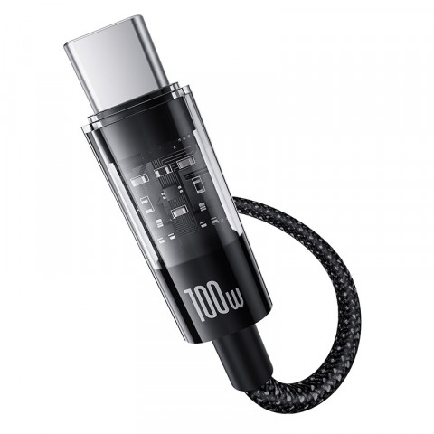 Kabel Baseus Gem USB-USB C 100W 1m (czarny) - Galeria zdjęcie 2